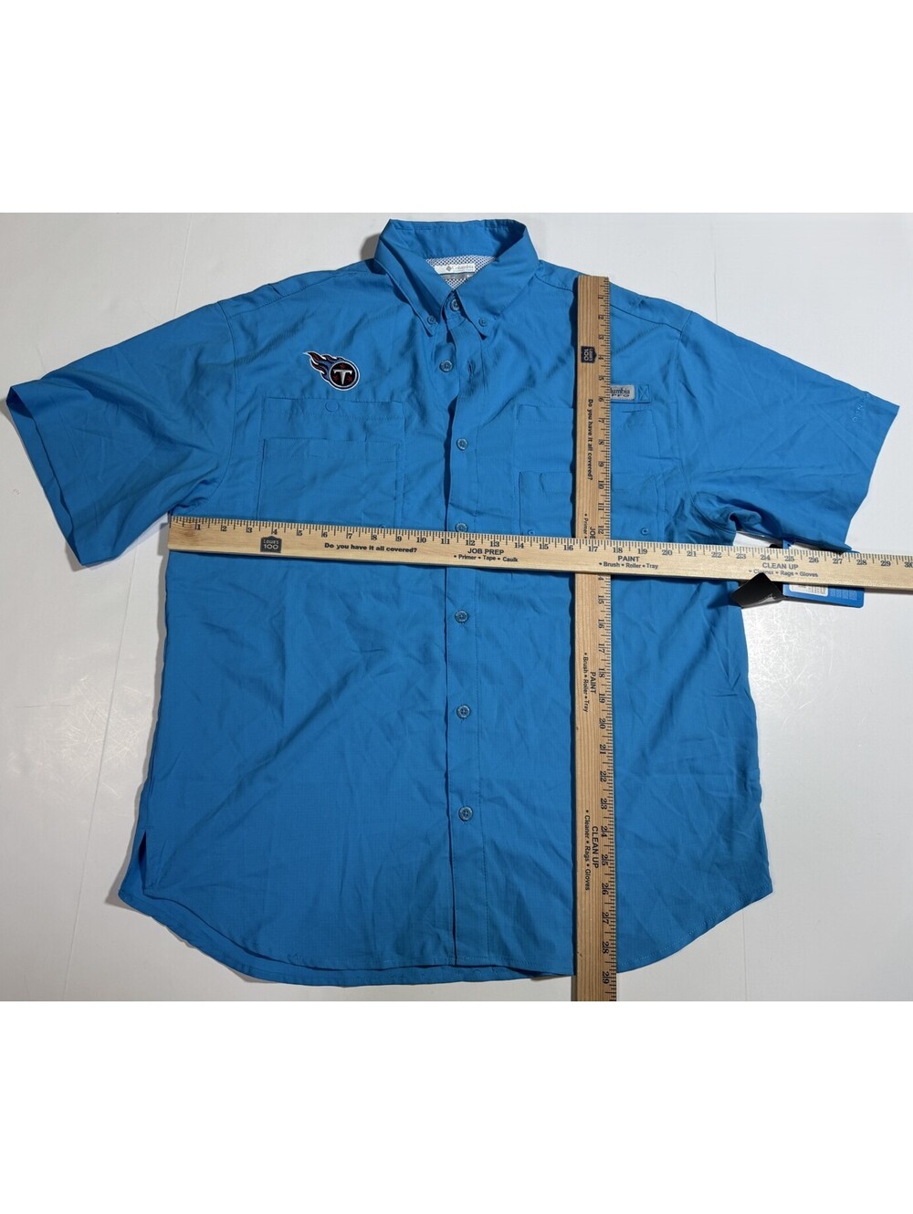 Tennessee Titans Blue Columbia PFG Tamiami Short Sleeve Fishing Shirt Mens L NWT - Picture 4 of 12